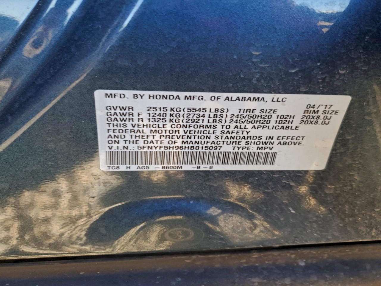 Honda Pilot Touring Image 2